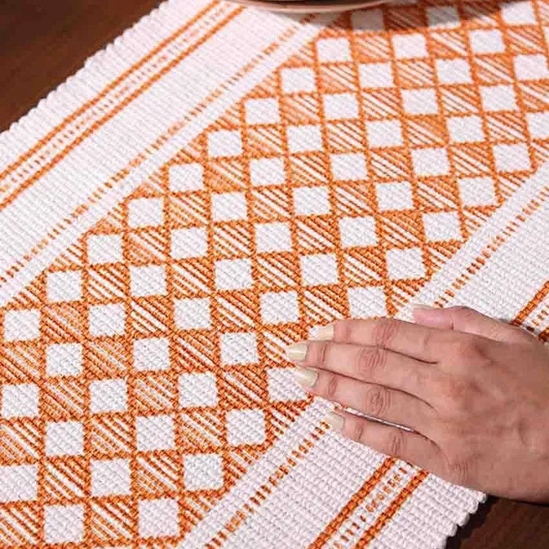 Diamond Tasseled Cotton Table Runner media 5