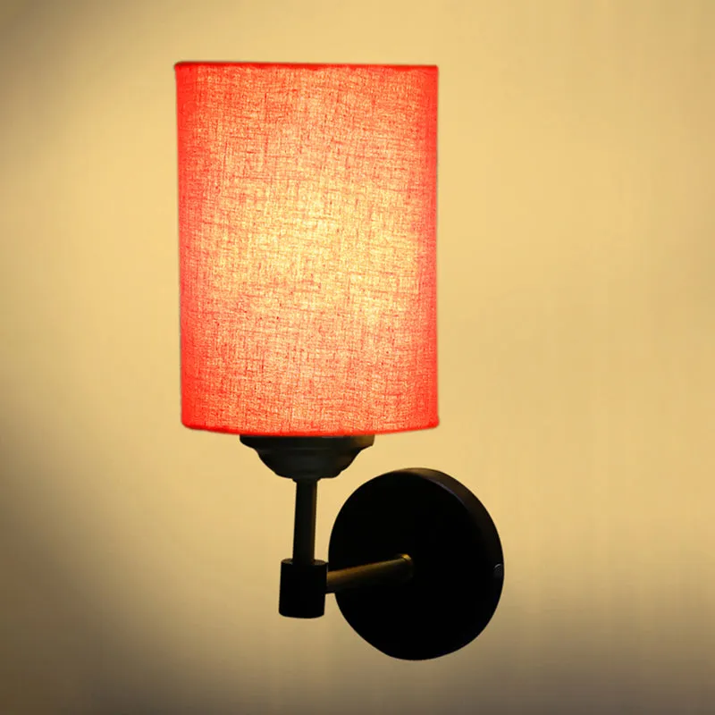 Sienna Sleek Steel & Cotton Wall Lamp - Orange media 5