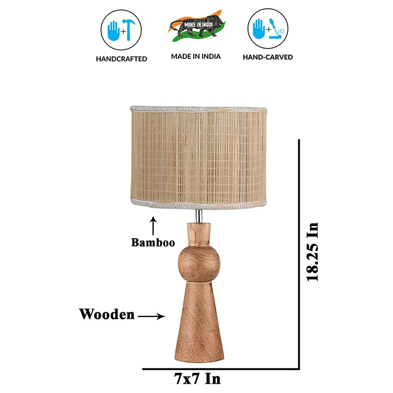 Angler Bamboo Wooden Table Lamp - Beige,Brown media 5