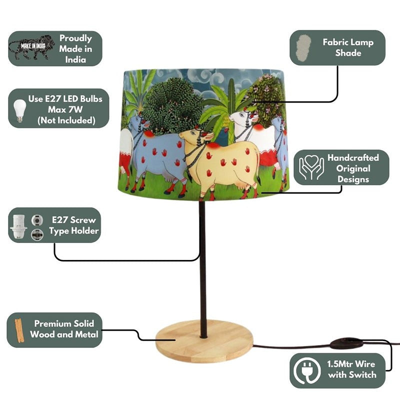 Gaiyan Charm Handpainted Fabric Table Lamp - Multicolor media 3