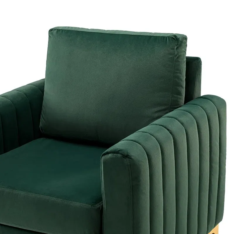 Baseo Neem Wood Accent Chair - Green media 9