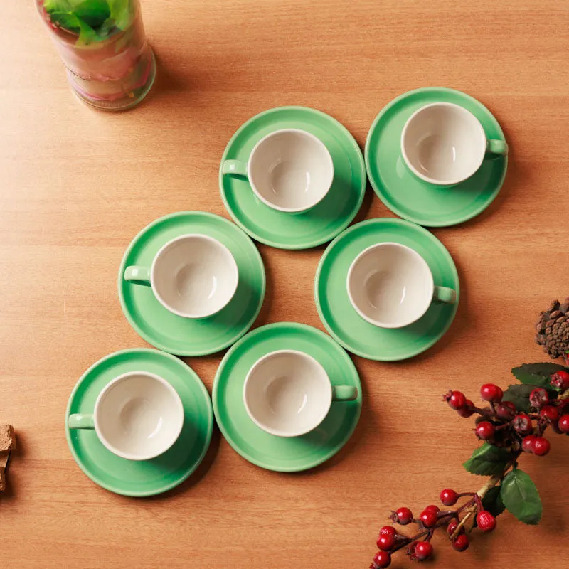 Blush & Brew Cup & Saucer (Mint/100 mL Each) - Set of Six media 6