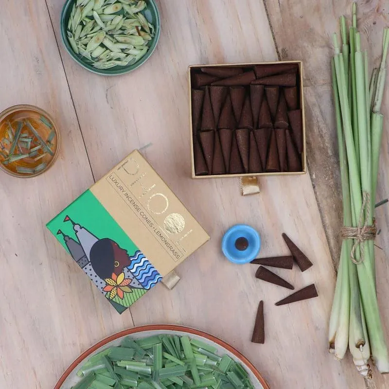 Phool Natural Incense Cones (Lemongrass) - Set Of Forty media 1