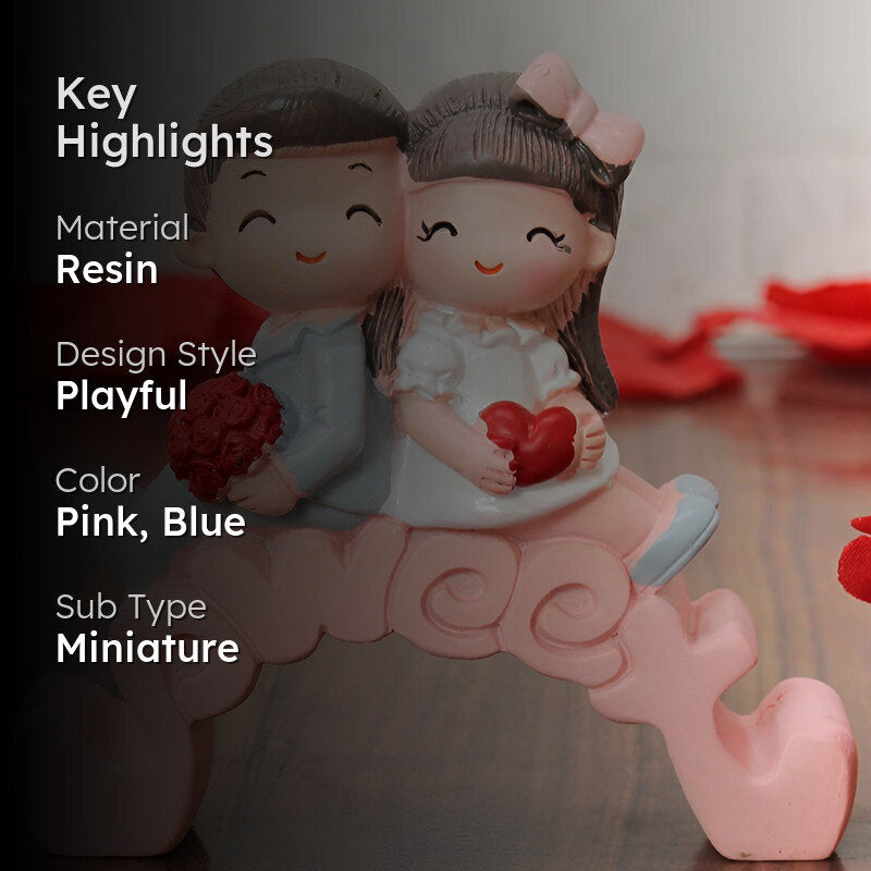 Sweet Couple Resin Showpiece media 2
