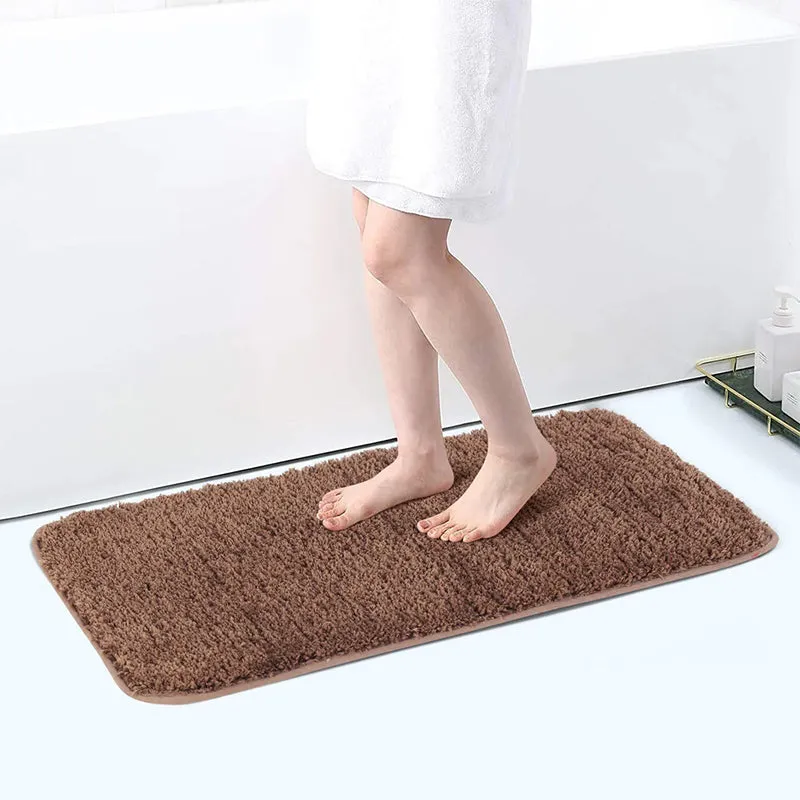Helen Anti Skid Bath Mat & Contour Mat (Brown) - Set of Two media 4