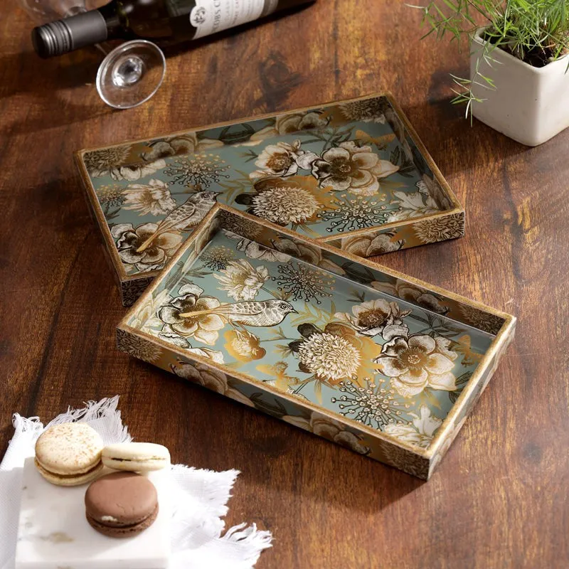Mughal Gaja Regal Serving Tray - Set Of Two media 1
