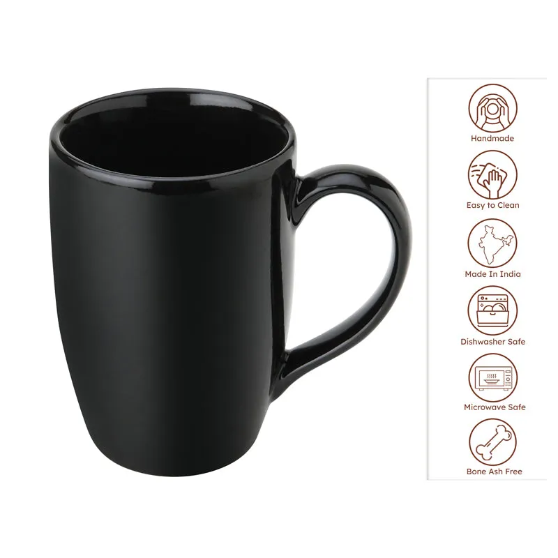 Kopi Ceramic Coffee Mug (Black/350 mL Each) - Set Of Four media 6