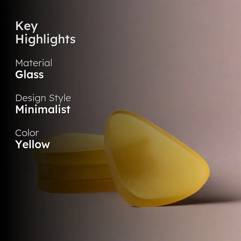 Glossy Trivo Glass Coaster (Yellow) - Set Of Four media 2