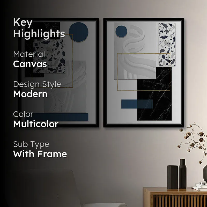 Mono Geometry Wall Art - Set Of Two media 2