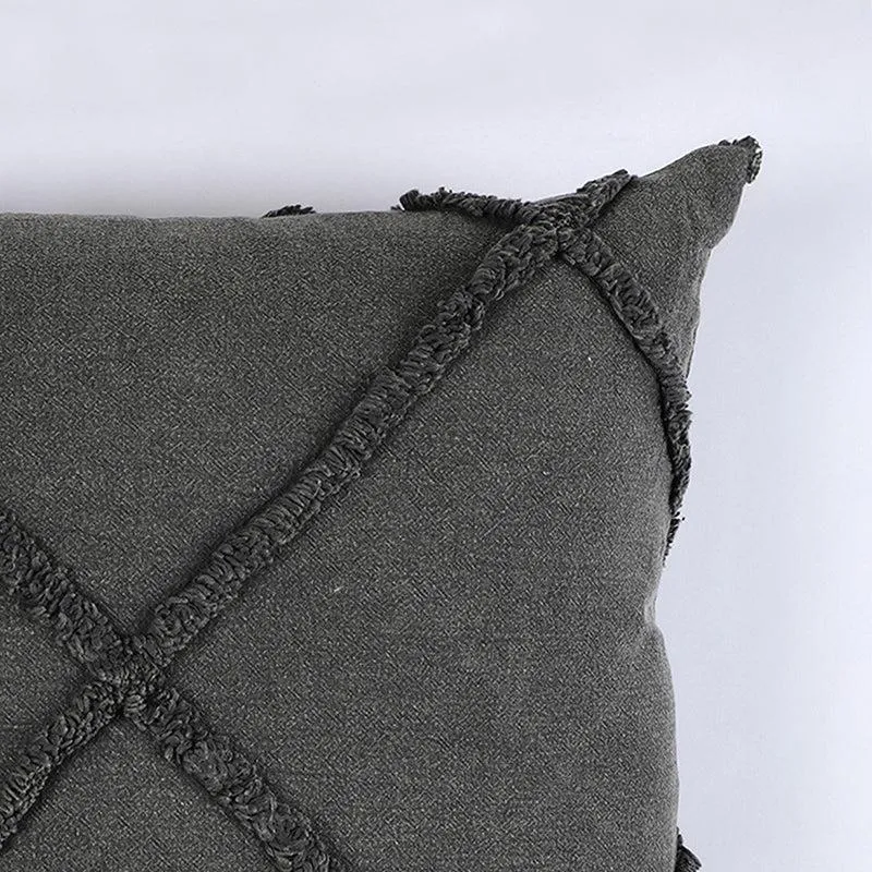 Anuket Tufted Cotton Cushion Cover (Black) - Set Of Two media 4