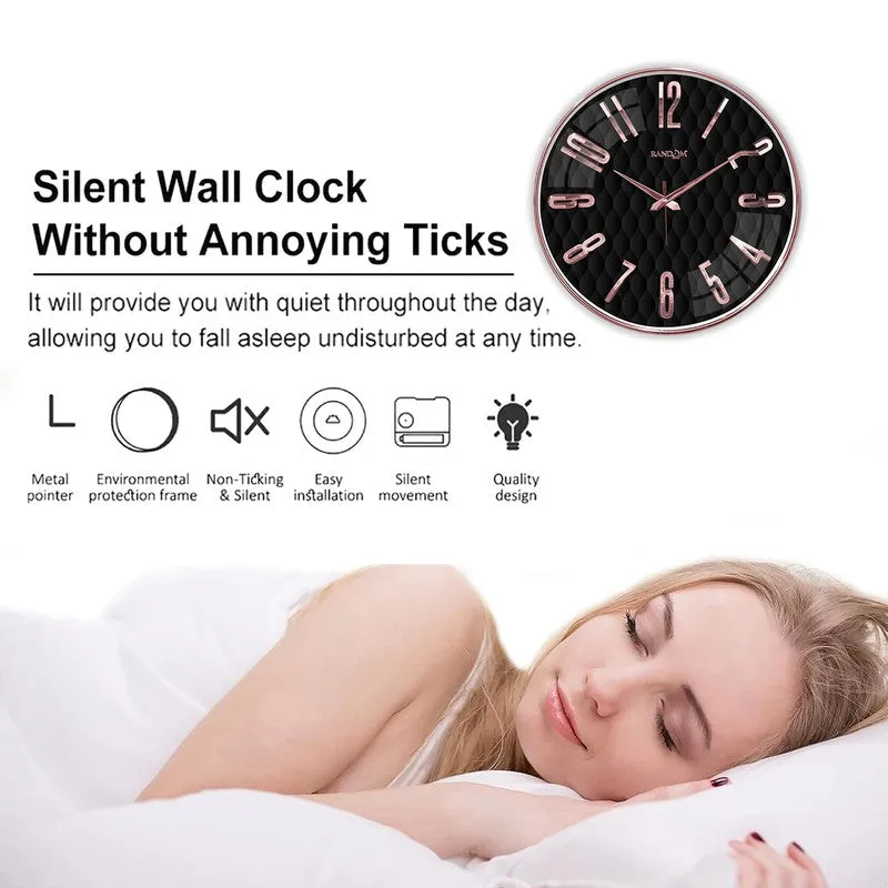 Elite Numeric Plastic Wall Clock -Rose Gold & Balck media 6