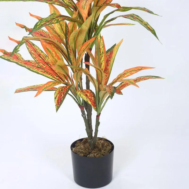 Faux Realtouch Yellow Dracaena Tree With Black Plastic Pot - 2.5 Feet media 6