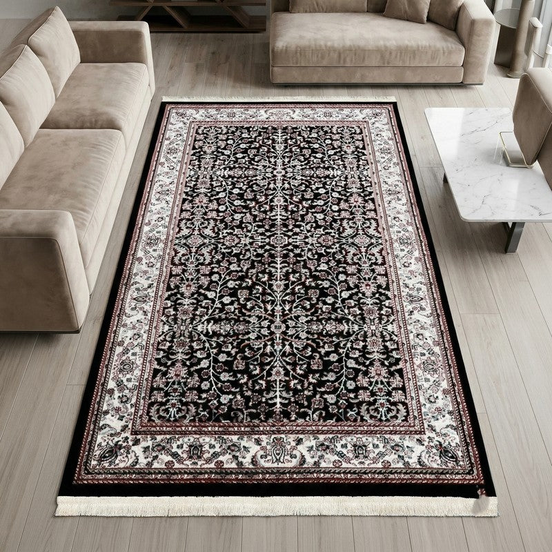 Noorvan Art Silk Carpet - Black - 4 x 6 ft