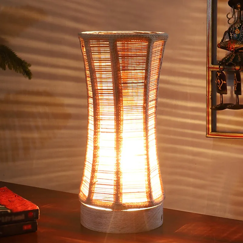 Ambira Bamboo Curve Table Lamp - Off White media 2