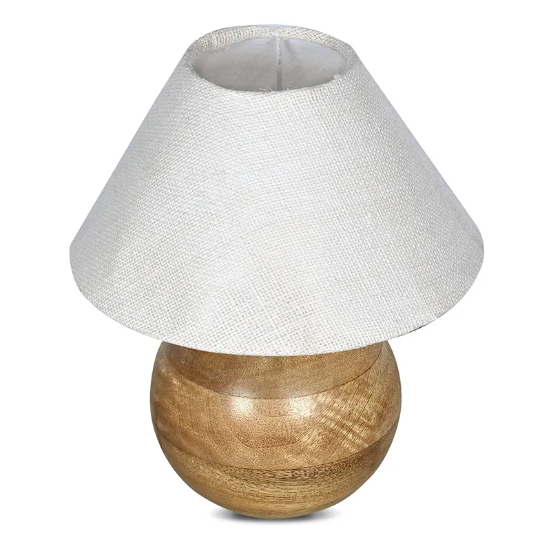 Lark Sphere Fabric Table Lamp - White,Brown media 3
