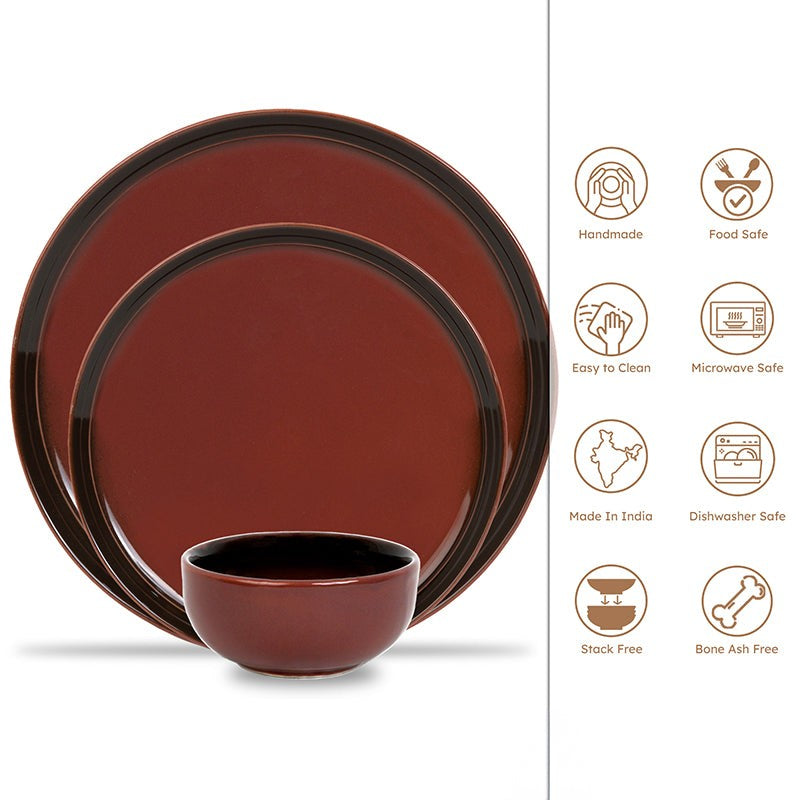 Caspian Porcelain Dinner Set (Brown) - 18 Piece Set media 6