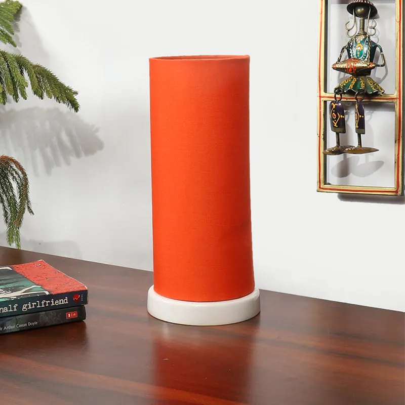 Esto Tower Wooden Table Lamp - Orange,White media 4