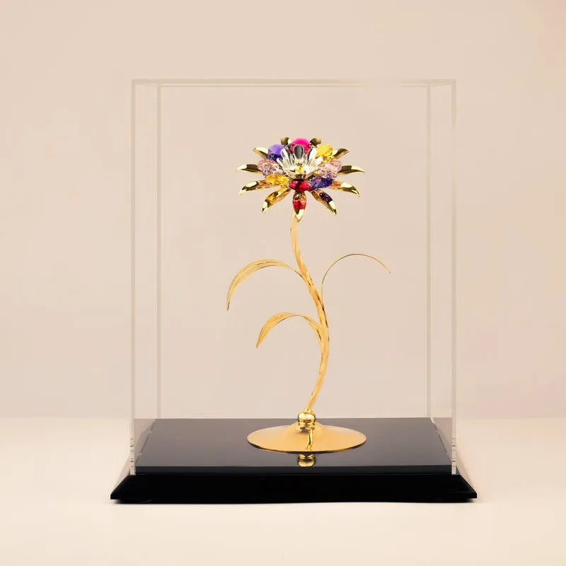 Golden Daisy Elegance 24K Gold Plated Mild Steel Showpiece (Multicolor) media 3