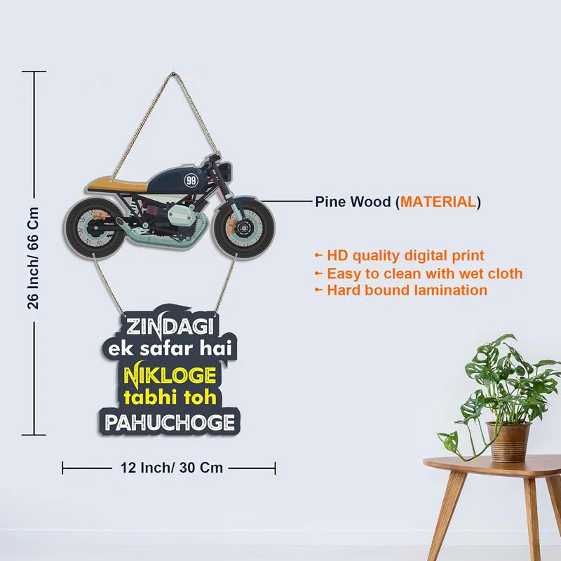 Zindagi Quote Polyester & MDF Wall Hanging media 7