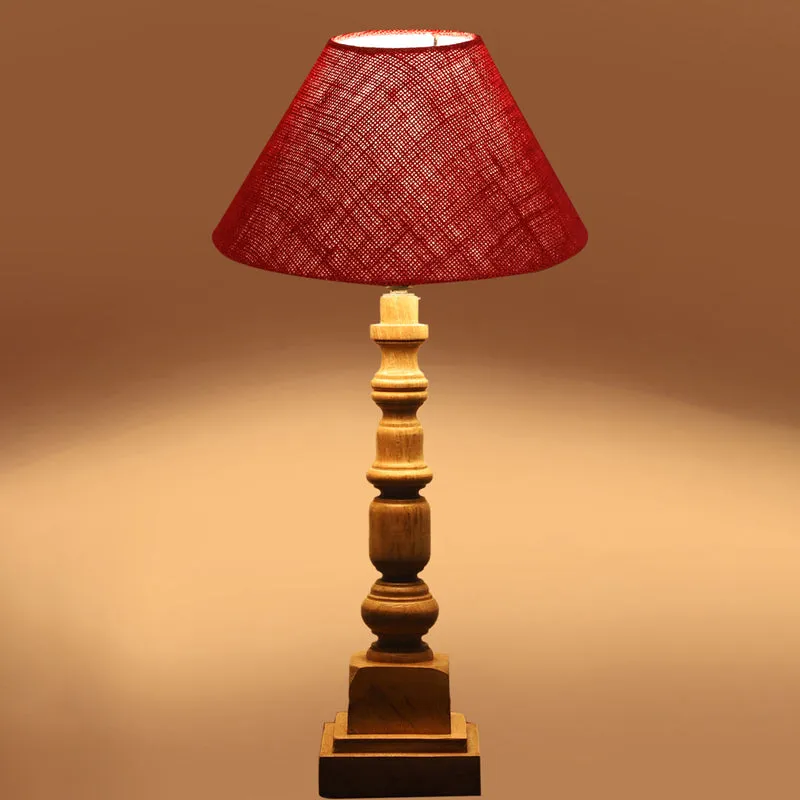 Sienna II Arbor Wooden Table Lamp - Red,Brown media 5