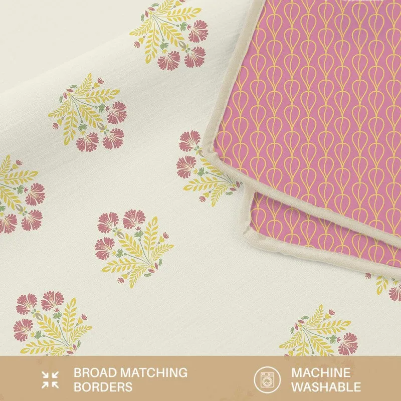 Urban Space Bloomscape Reversible Dohar - Pink & Yellow media 9