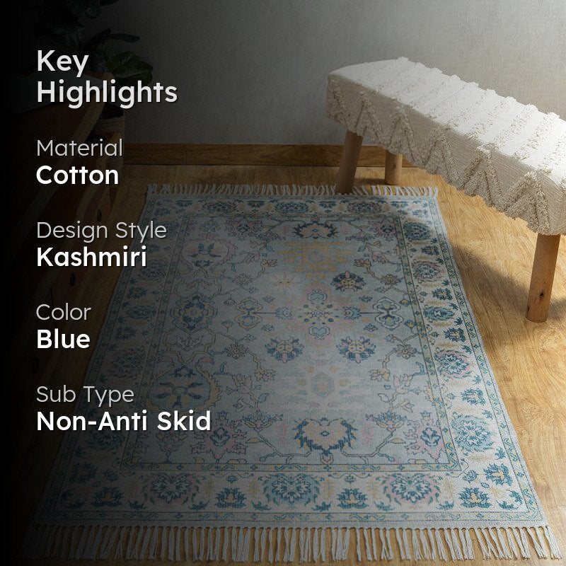 Fayla Hand Woven & Printed Cotton Dhurries media 2