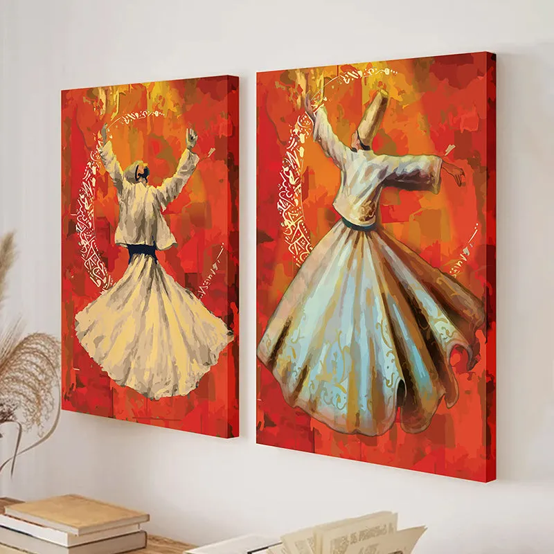Sufi Dancers Wall Art - Set Of Two media 3