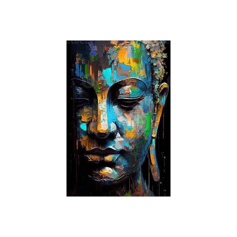Cosmic Peace Poly Canvas Wall Painting - Multicolor media 5