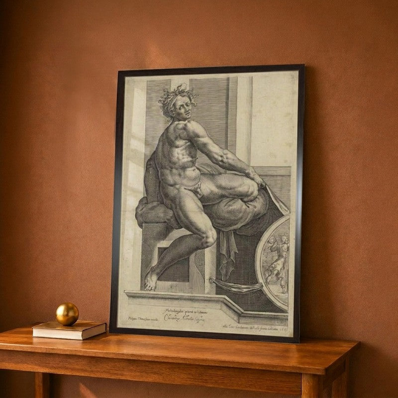 Figure from the Sistine Chapel Fresco in the Vatican Canvas Wall Painting - 12 x 18 Inches