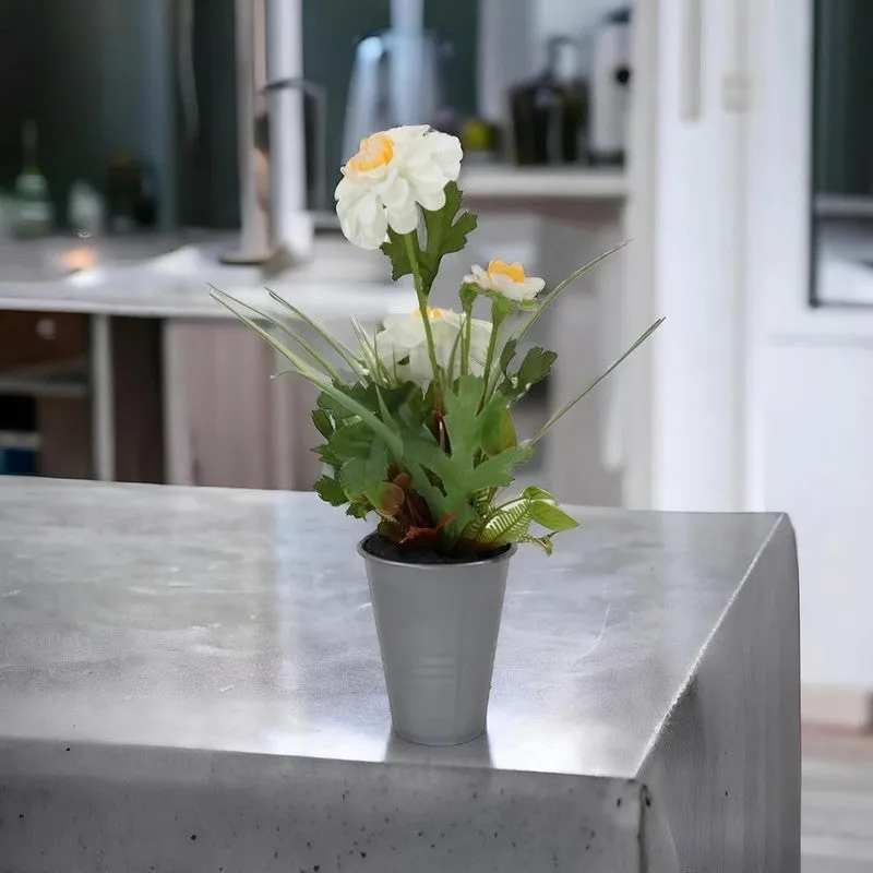 Artificial Bonsai Flower Plant with Ceramic Pot - 0.8 Feet (white) media 4