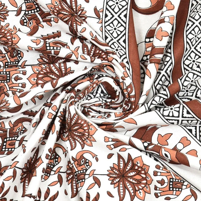Petalel Cotton Bedsheet (White,Maroon) - 240 TC media 5