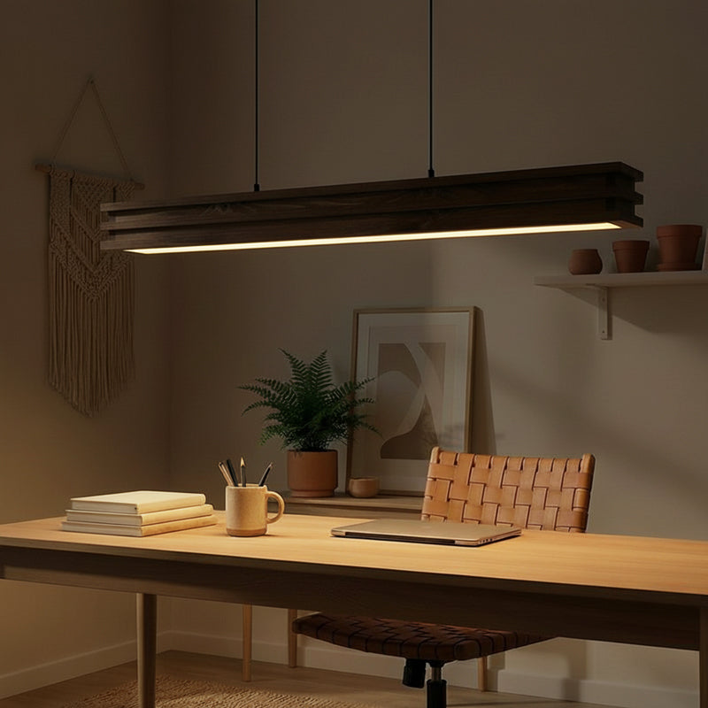 Axis Bar Wooden Ceiling Lamp - Brown
