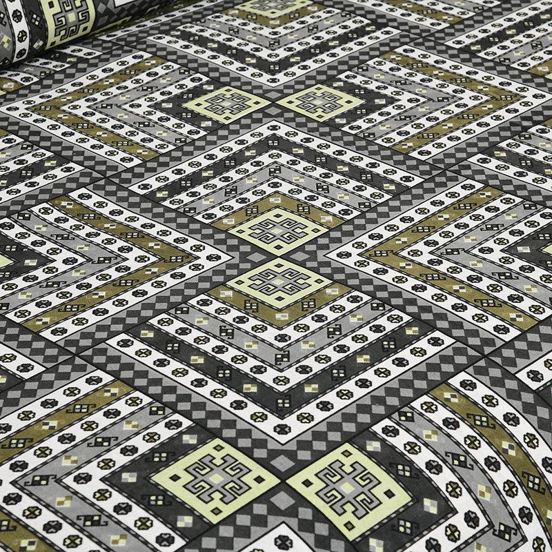 Sangita Weave Geometric Cotton Bedsheet (Green & Yellow) - 160 TC media 5