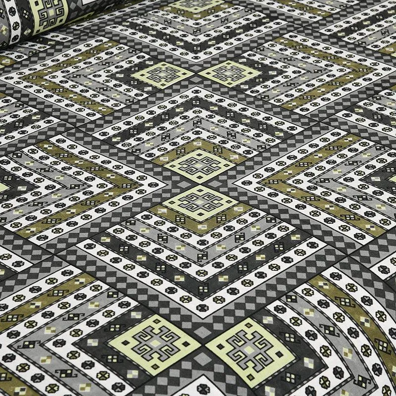 Sangita Weave Geometric Cotton Bedsheet (Green & Yellow) - 160 TC media 5