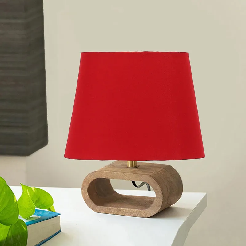 Adagio Wooden Table Lamp - Red,Brown media 2