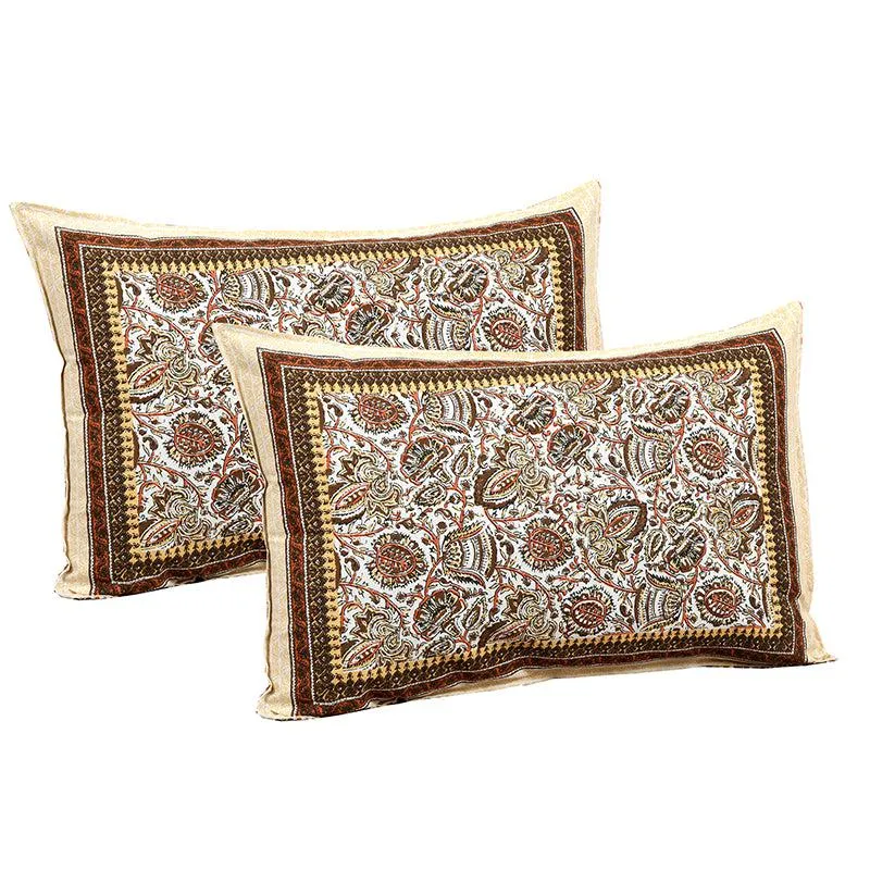Panja Ethnic Cotton Bedsheet (Brown) - 180 TC media 4
