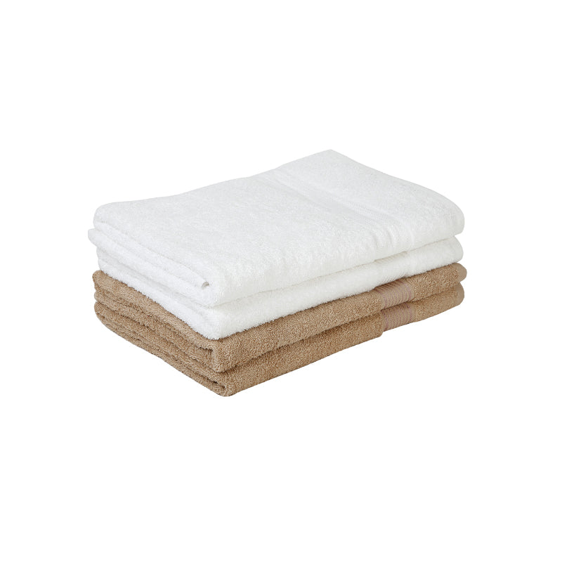 Bodil Bath Towel (White & Beige) - Set Of Four media 4