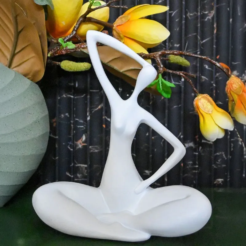 Meditative Pose Decorative Sculpture - White media 5