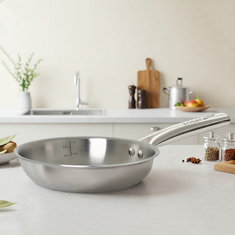 Silvra Triply Stainless Steel Frying Pan - 2000 mL/ 10 Inch media 3