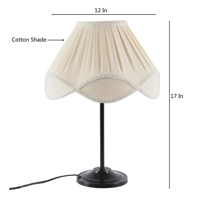 Flamiraen Cotton Table Lamp With Iron Base - Ivory media 8