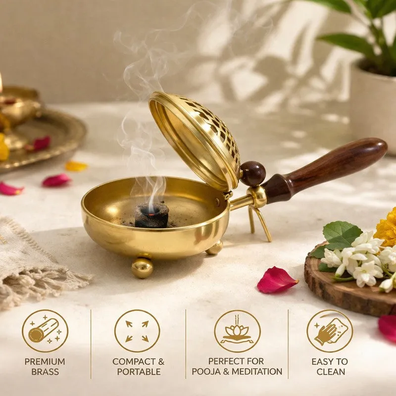 Divya Dhoop Rest Incense Holder - Gold media 5