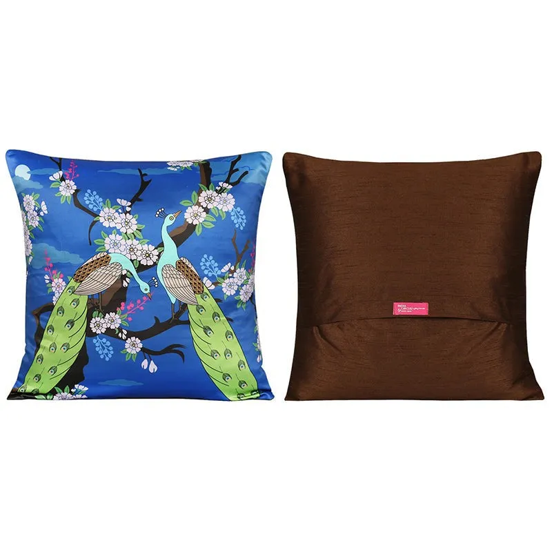 India Circus Vrindavana Games Printed Satin Cushion Cover - Set Of Five media 4
