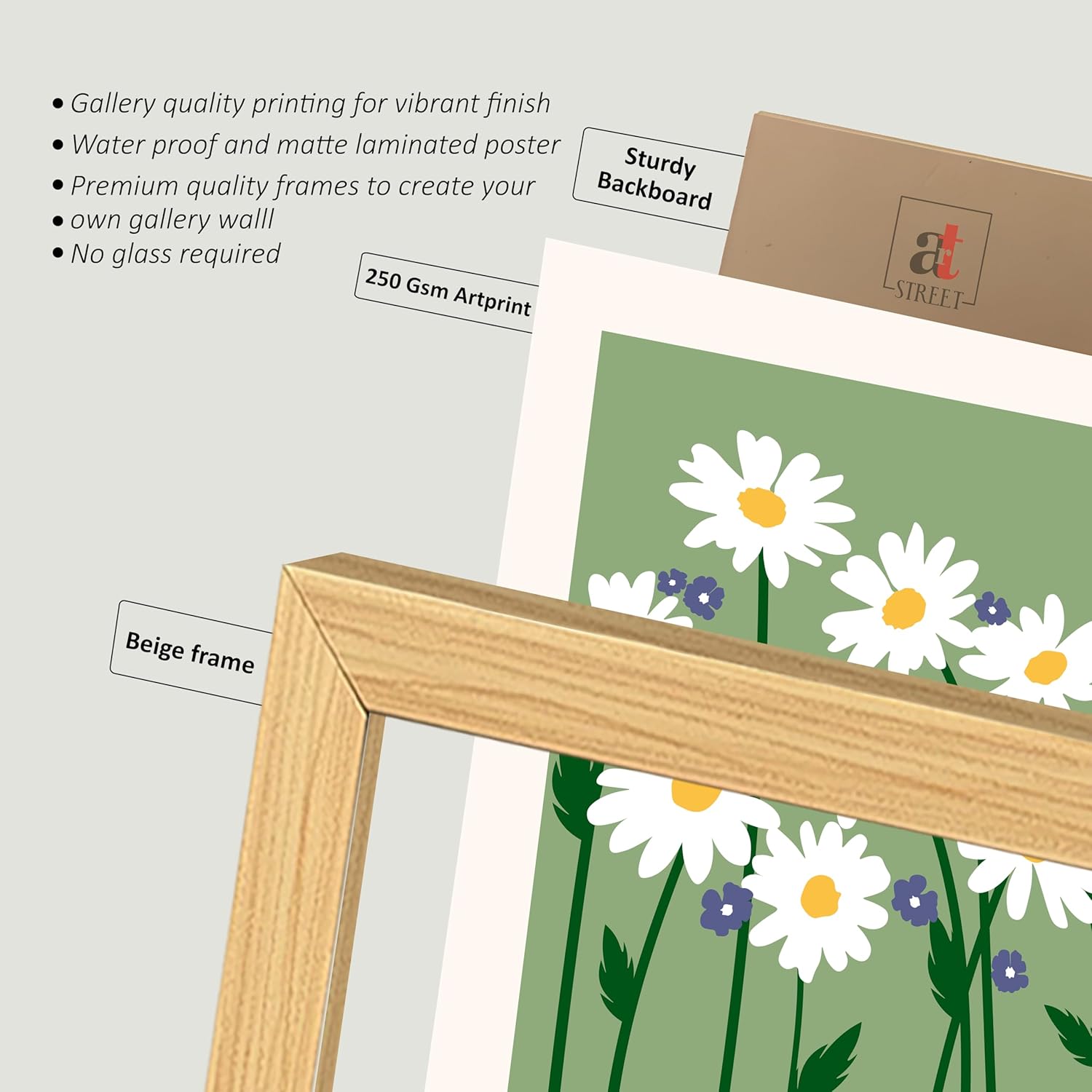 Geomix Artistic Wall Art Collection With Frame - Set Of Six media 8