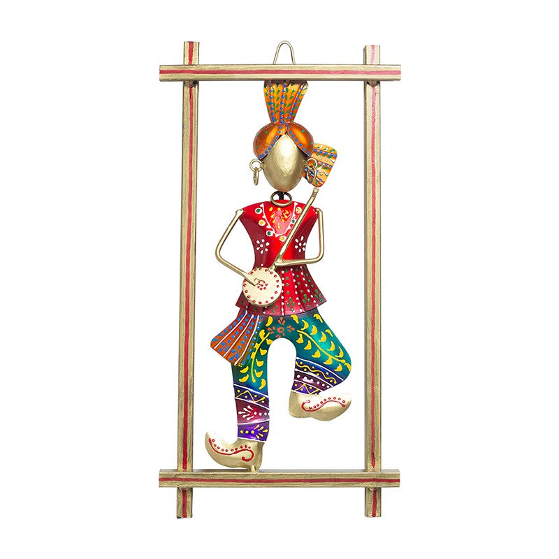 Folk Musician Iron Wall Accent - Red,Green media 2