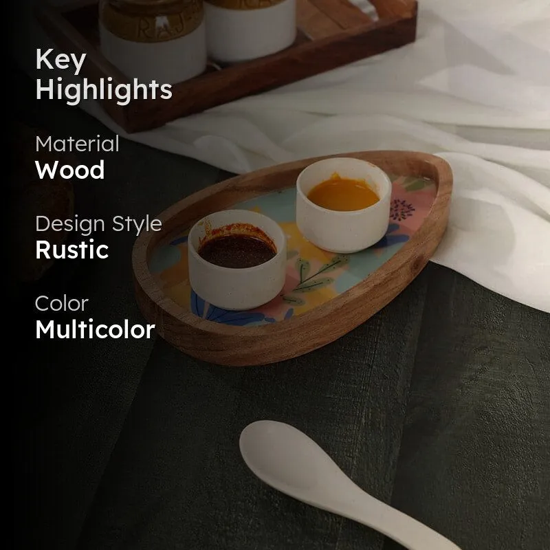Bloomo Wooden Platter media 2