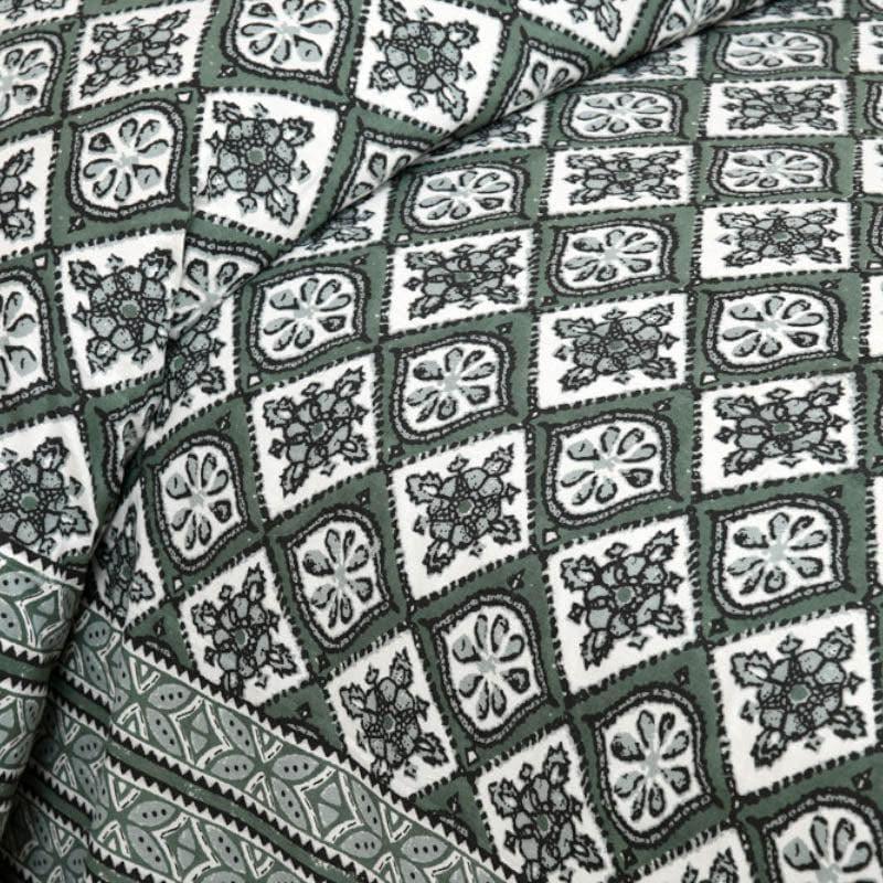 Cultural Kaleidoscope Cotton Bedsheet (Grey) - 120 TC media 5