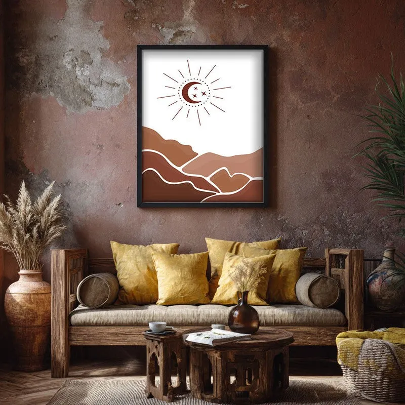 Desert Night Canvas Wall Painting With Black Frame media 7