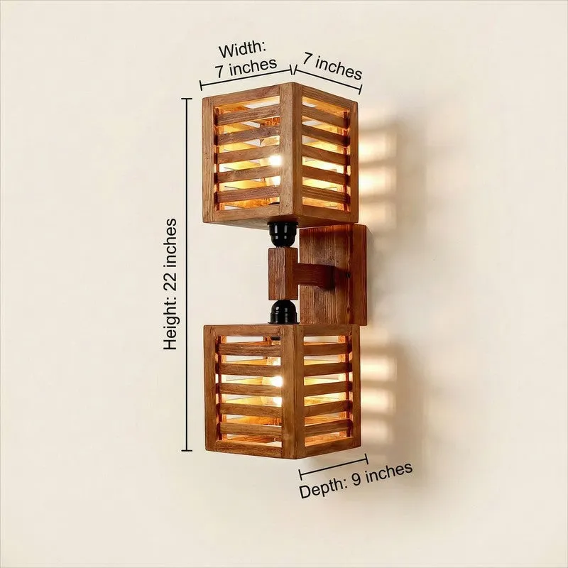 ParallelNest Wooden Wall Lamp - Brown media 8