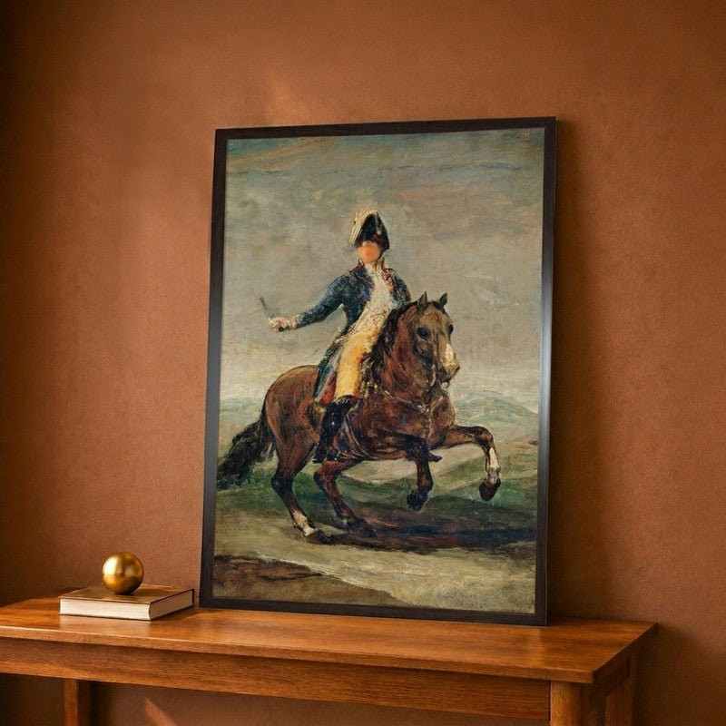 Equestrian Portrait of Ferdinand VII (1784-1833) King of Spain Canvas Wall Painting - 12 x 18 Inches