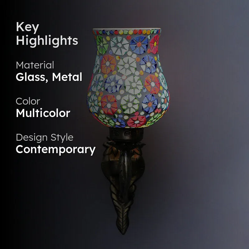 Misa Ziada Mosaic Glass & Metal Wall Lamp media 2